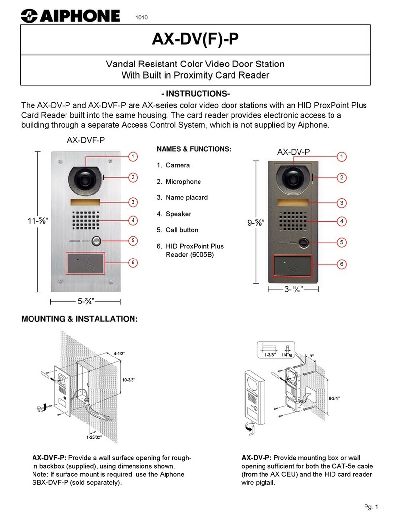 Aiphone AX-DV-P User manual