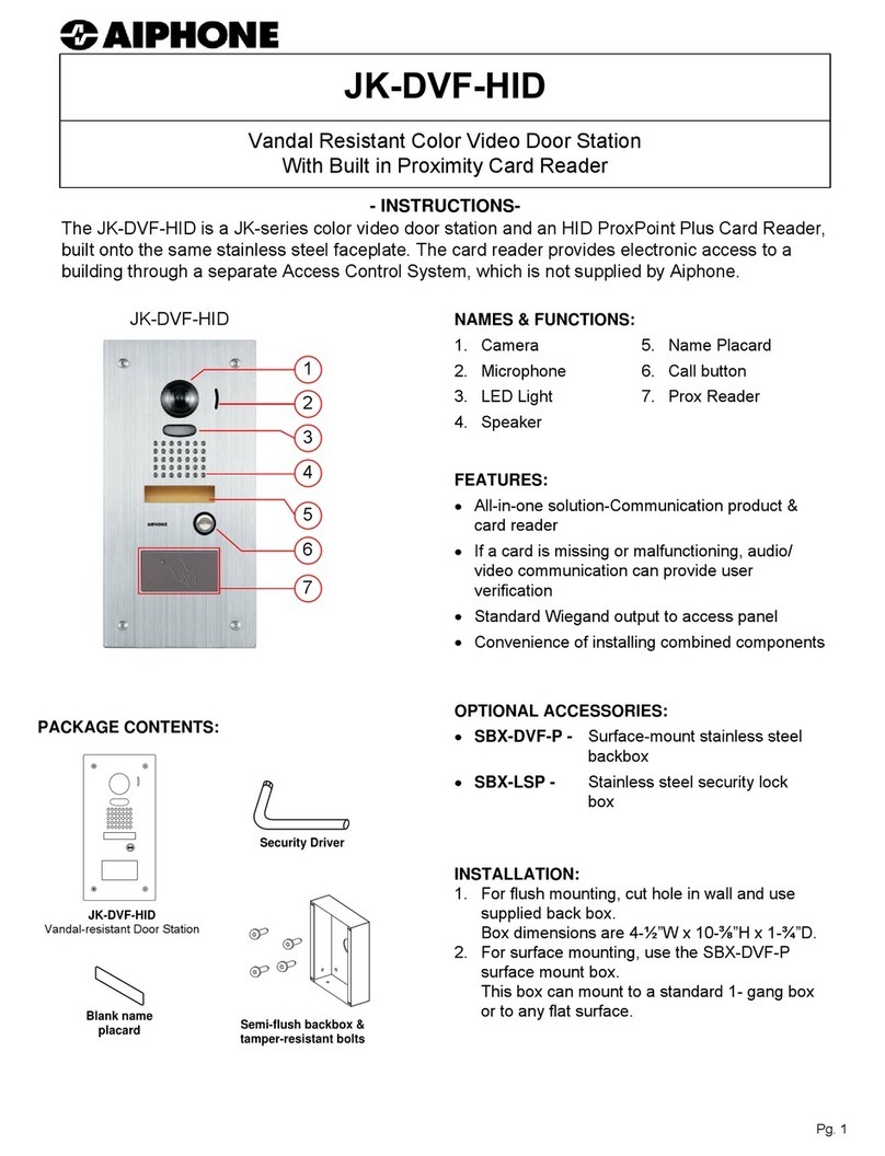 Aiphone JK-DVF-HID User manual