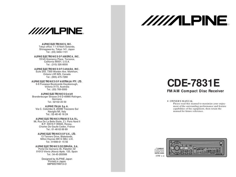 Alpine CDE-7831E User manual