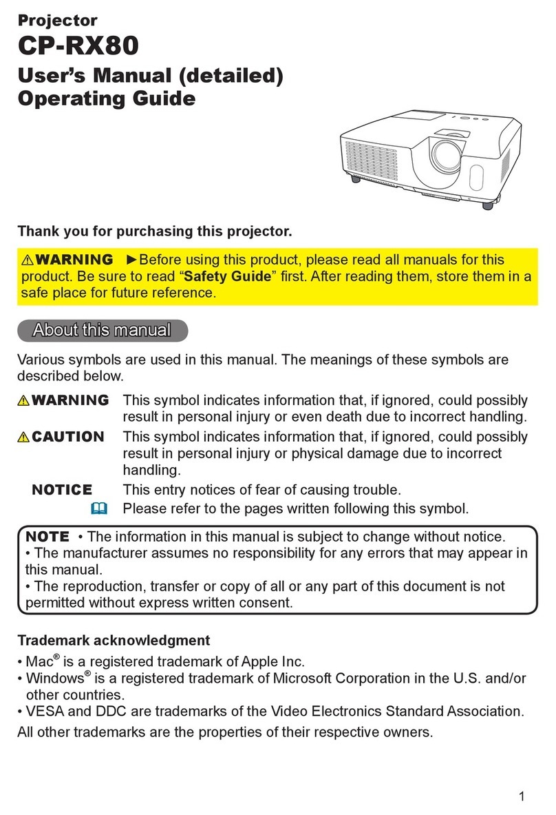 Hitachi CP-RX80 - XGA LCD Projector user manual