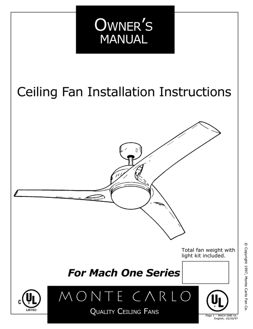 Monte Carlo Fan Company Mach One Series owner's manual Monte Carlo Fan Company Mach One Series owner's manual