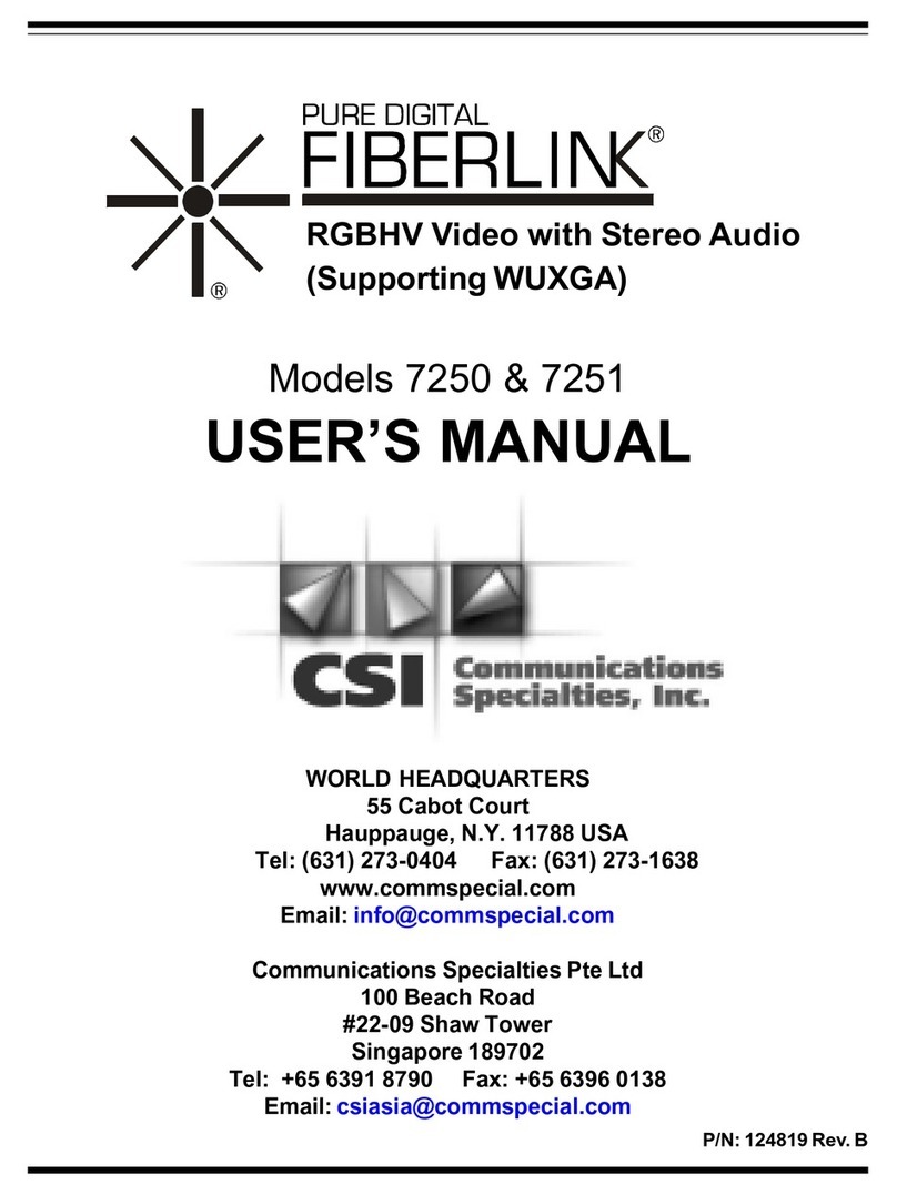 Pure Digital Fiberlink 7250 user manual