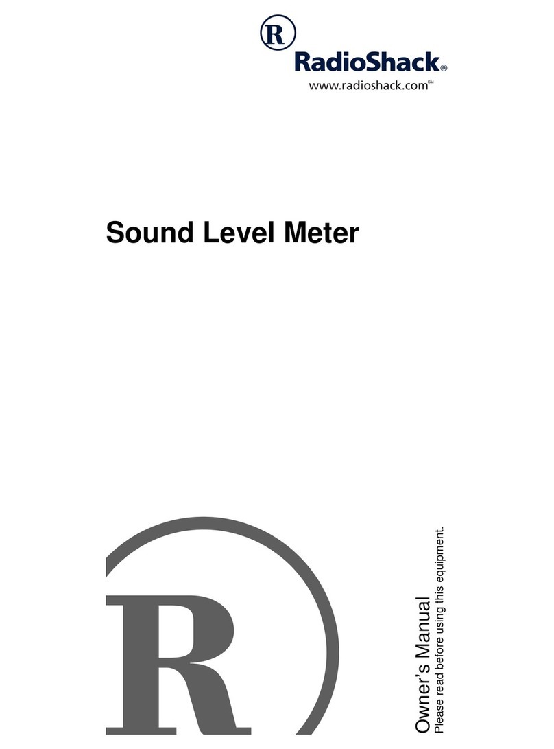 Radio Shack Sound Level Meter User manual Radio Shack Sound Level Meter User manual