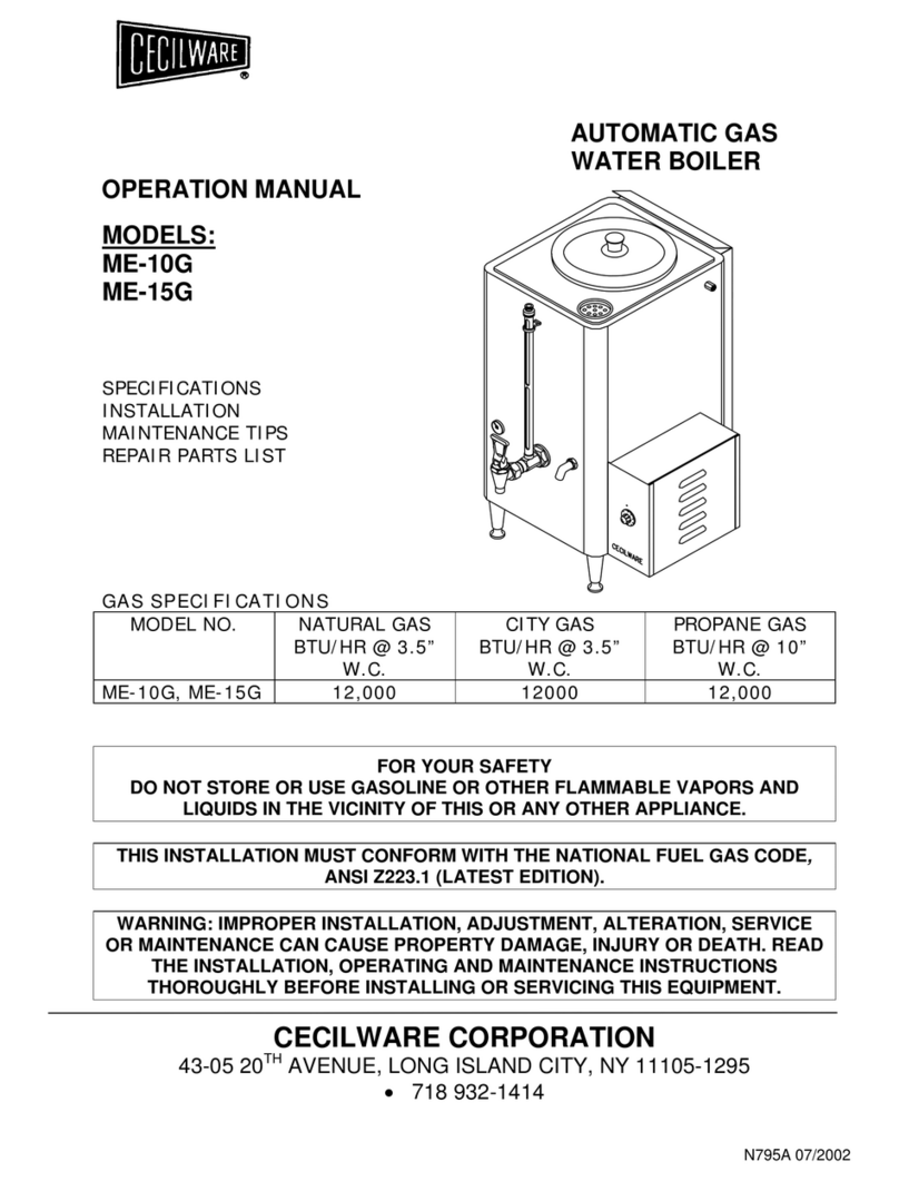 Cecilware ME-10G Operation manual