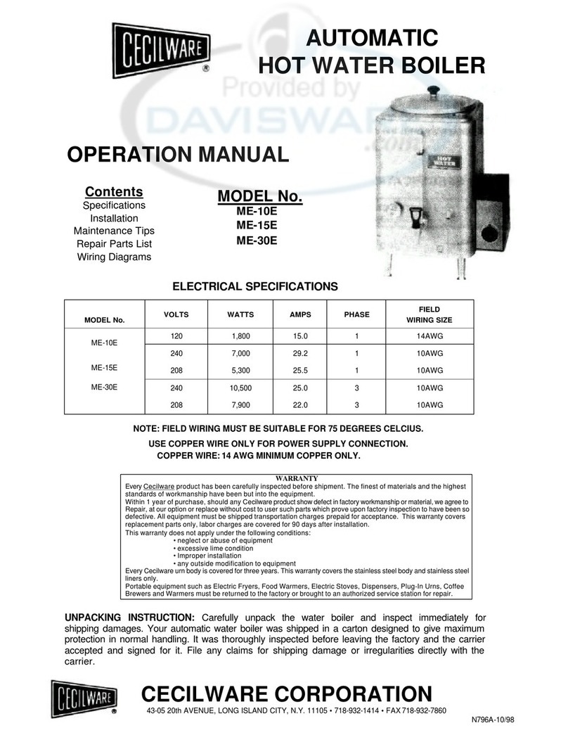 Cecilware ME-10E User manual