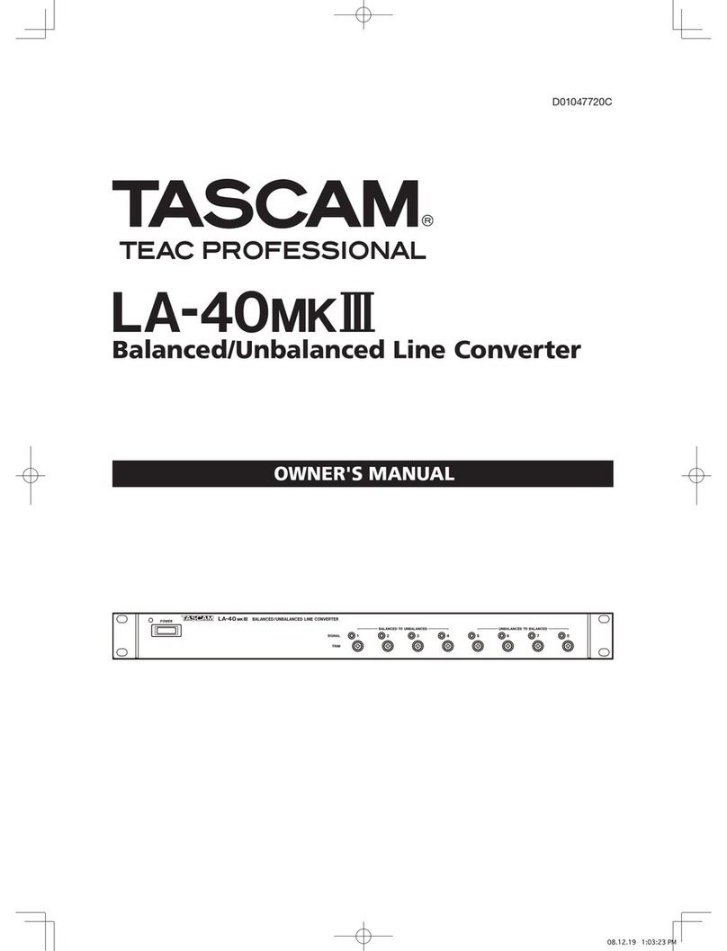 Tascam LA-40MKIII owner's manual