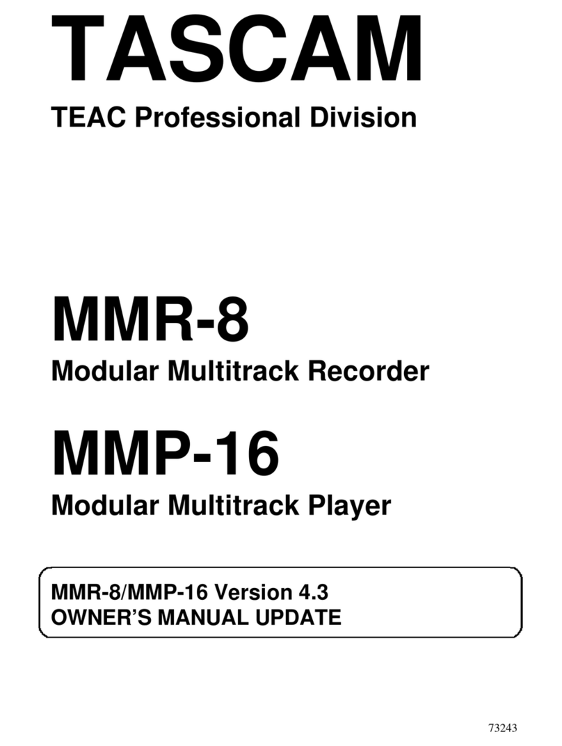 Tascam MMR-8 Owner's manual update