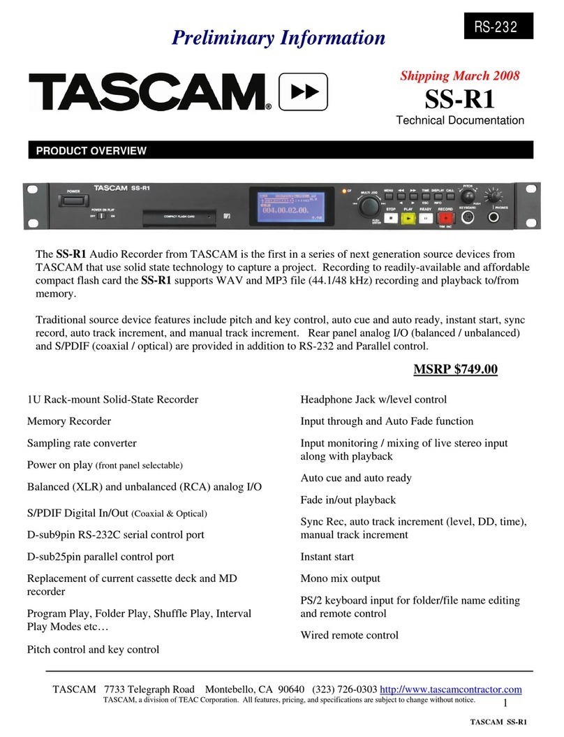 Tascam SS-R1 User manual