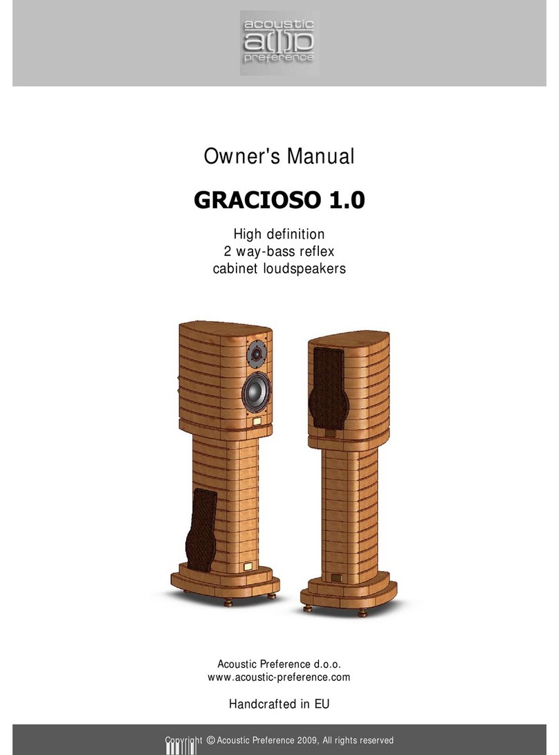 Acoustic Preference GRACIOSO 1.0 owner's manual Acoustic Preference GRACIOSO 1.0 owner's manual