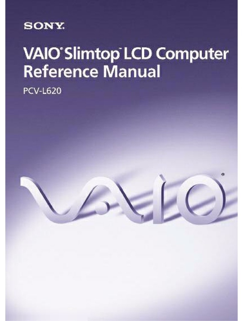 Sony PCV-L620 - Vaio Slimtop Computer User manual