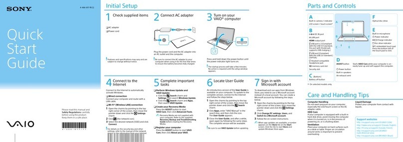 Sony VAIO Fit 14 quick start guide