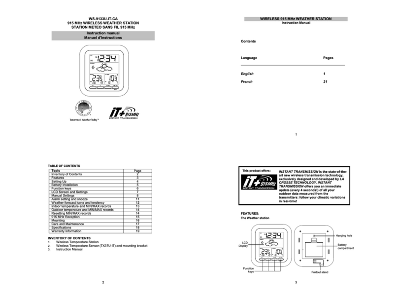 La Crosse Technology WS-913 3U-IT-CA User manual