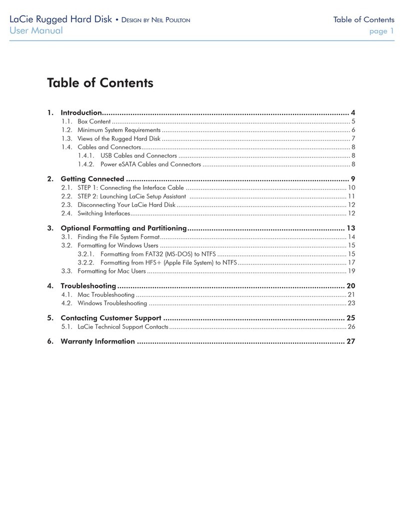 LaCie RUGGED ESATA User manual