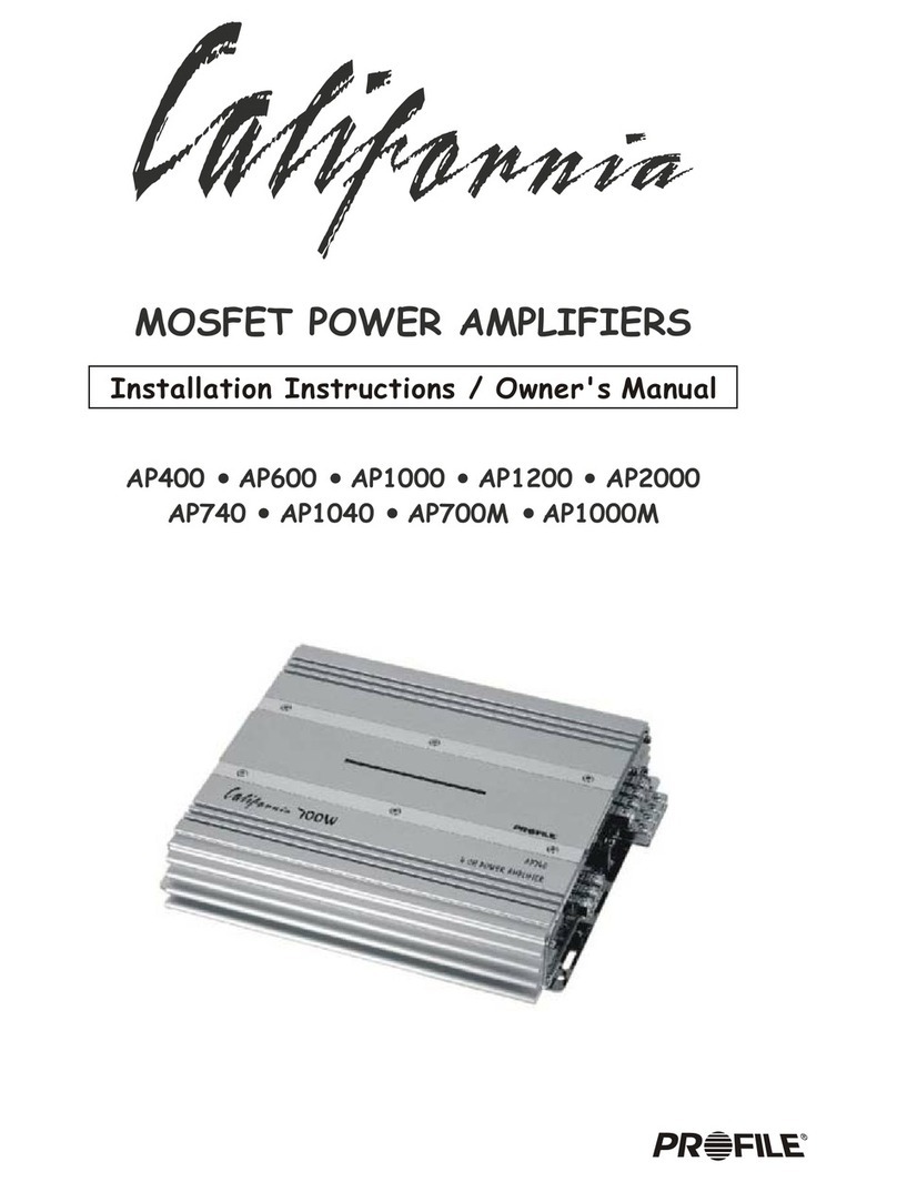 Profile California AP400 Installation instructions & owner's manual