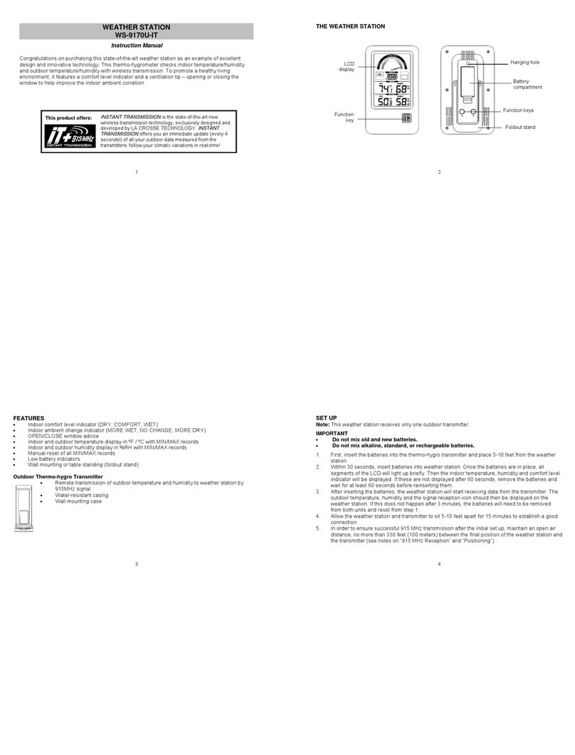 La Crosse Technology WS-9170U-IT instruction manual
