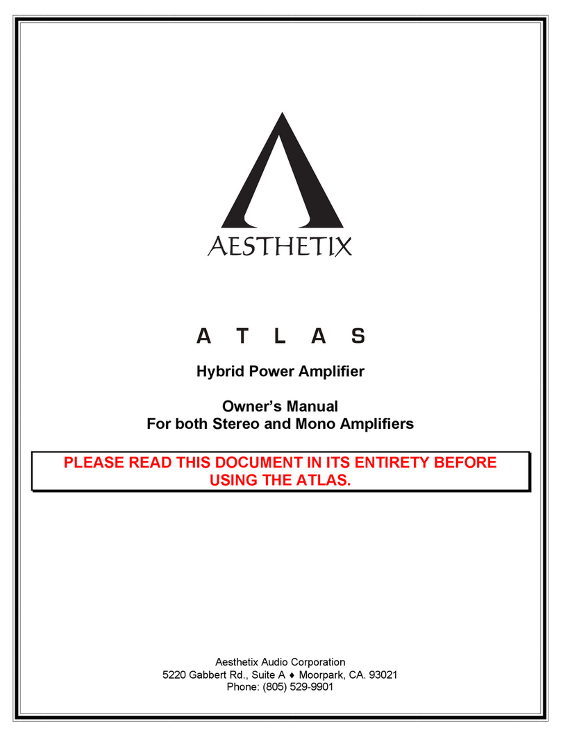 Aesthetix Atlas owner's manual