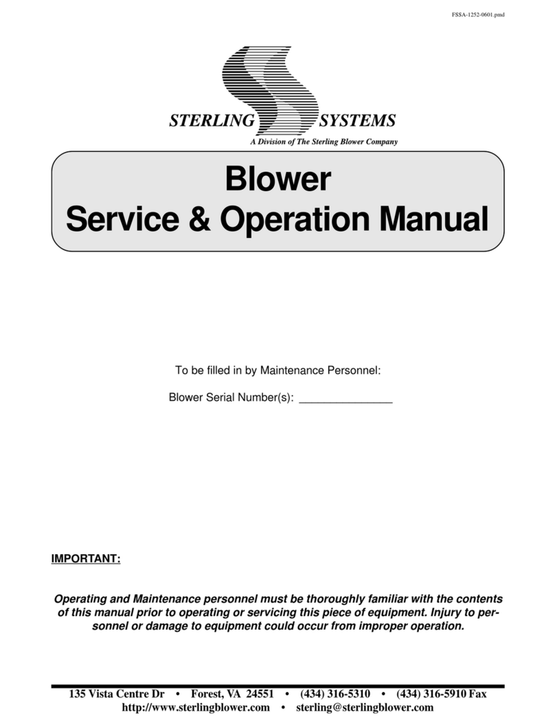 Sterling Systems Blower Service & operation manual