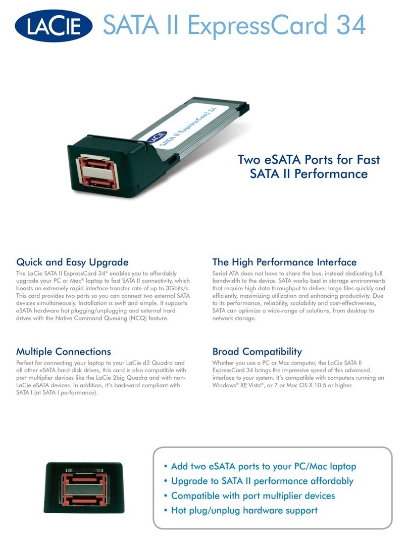 LaCie SATA II ExpressCard 34 datasheet