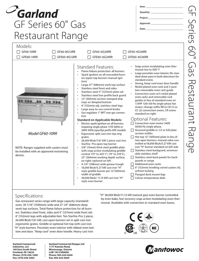 Garland GF60-10RR instruction manual