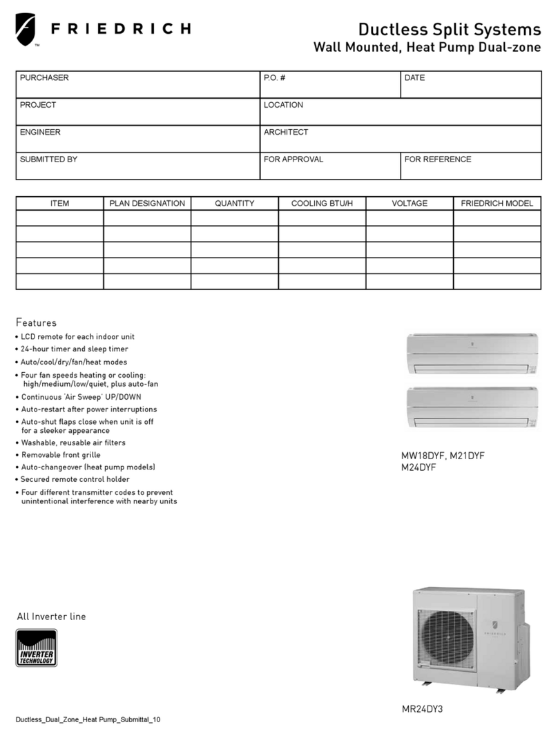 Friedrich M21DYF Quick setup guide