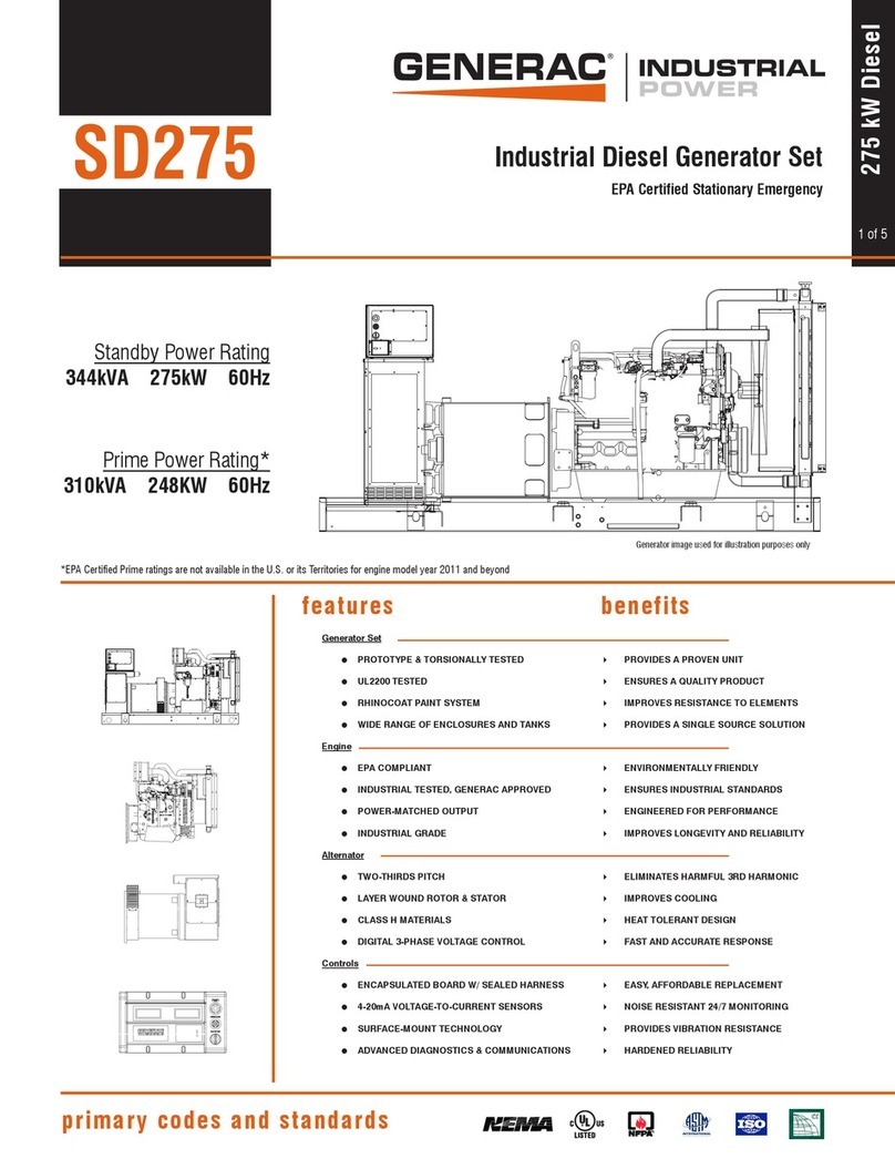 Generac Power Systems SD275 User manual
