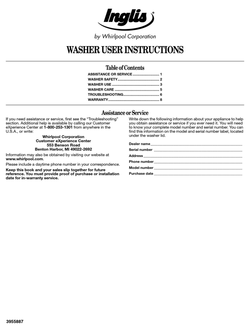Whirlpool WASHER User instructions