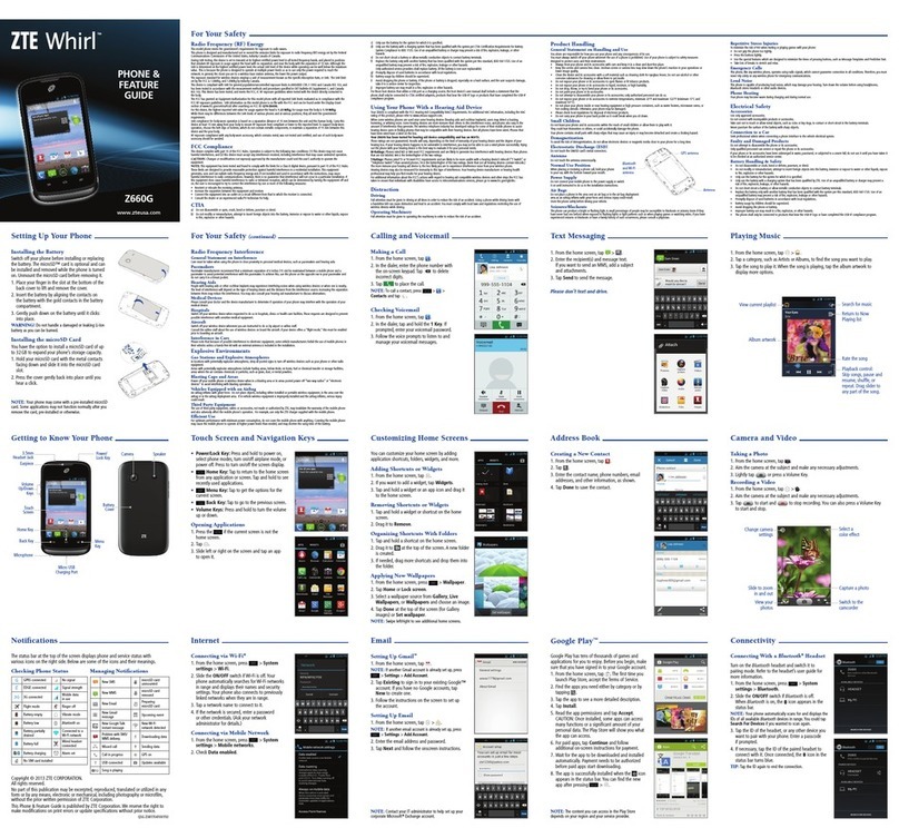 Zte Whirl Z660G User manual
