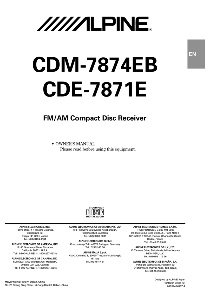 Alpine CDE-7871E owner's manual