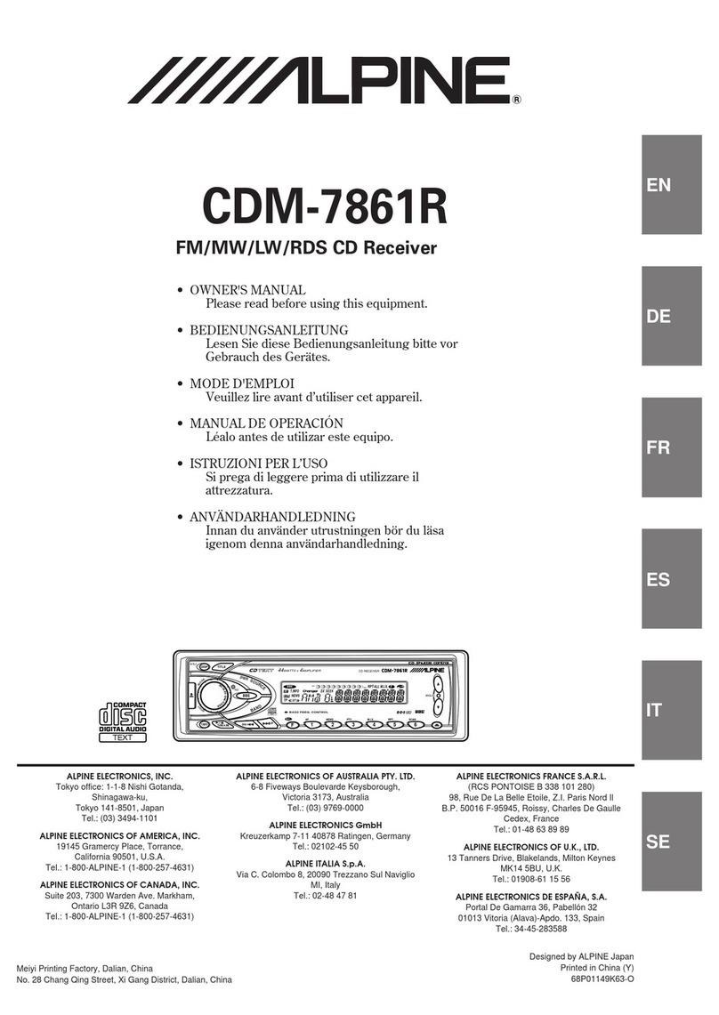 Alpine CDM-7861R owner's manual