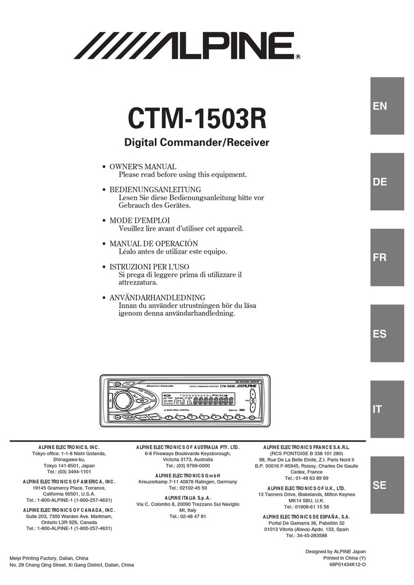 Alpine CTM-1503R owner's manual