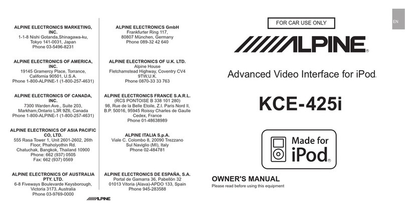 Alpine KCE-425I owner's manual