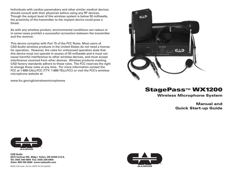 CAD Audio StagePass WX1200 User guide CAD Audio StagePass WX1200 User guide