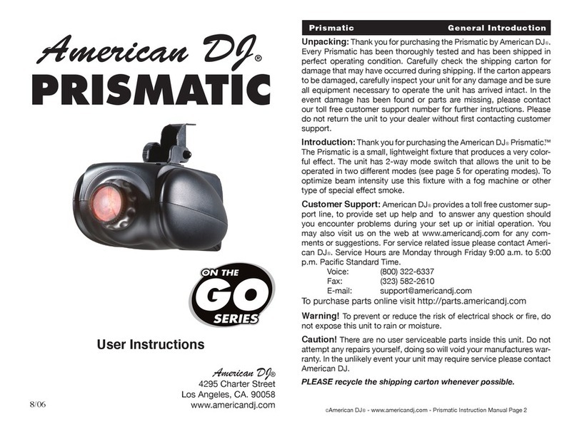 American DJ Prismatic User manual