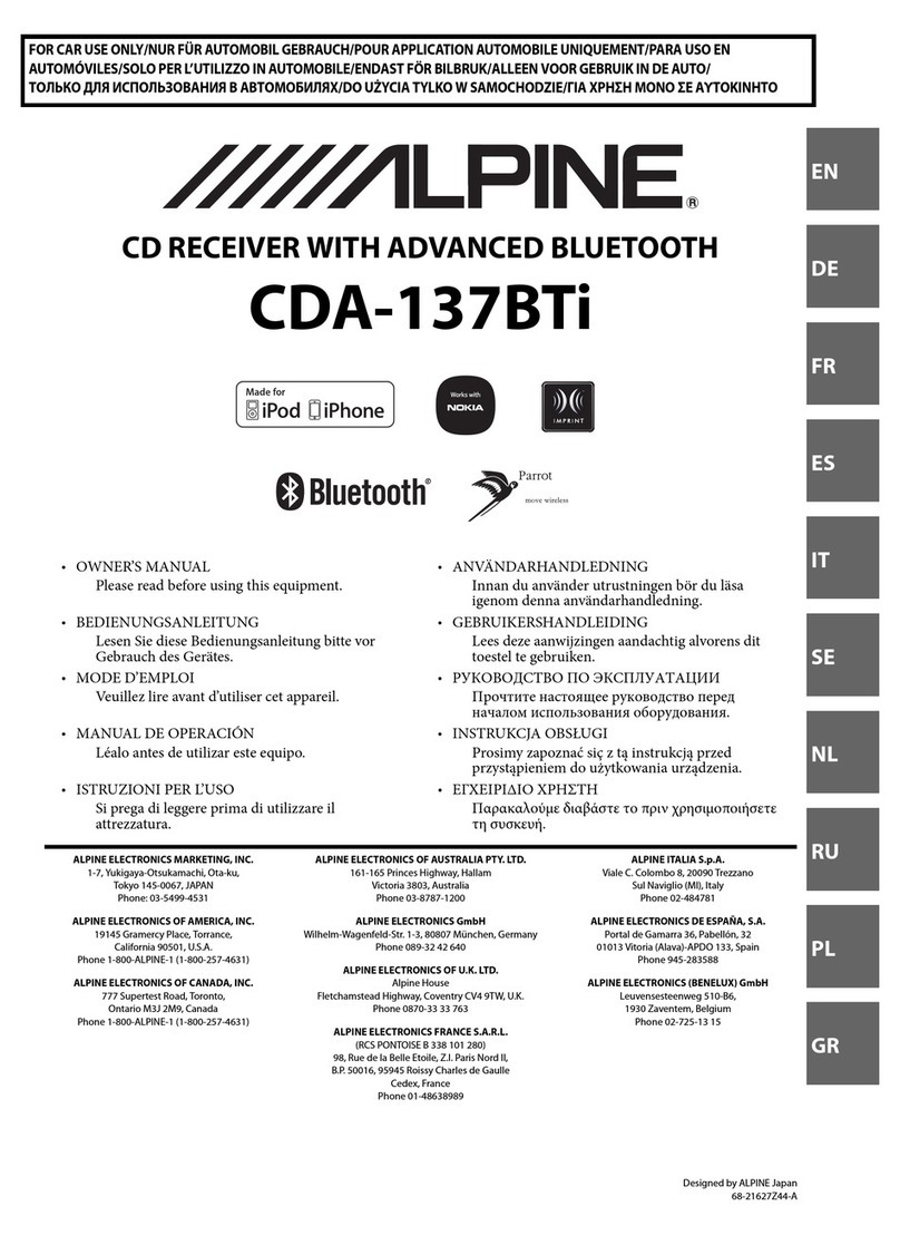 Alpine CDA-137BTI User manual