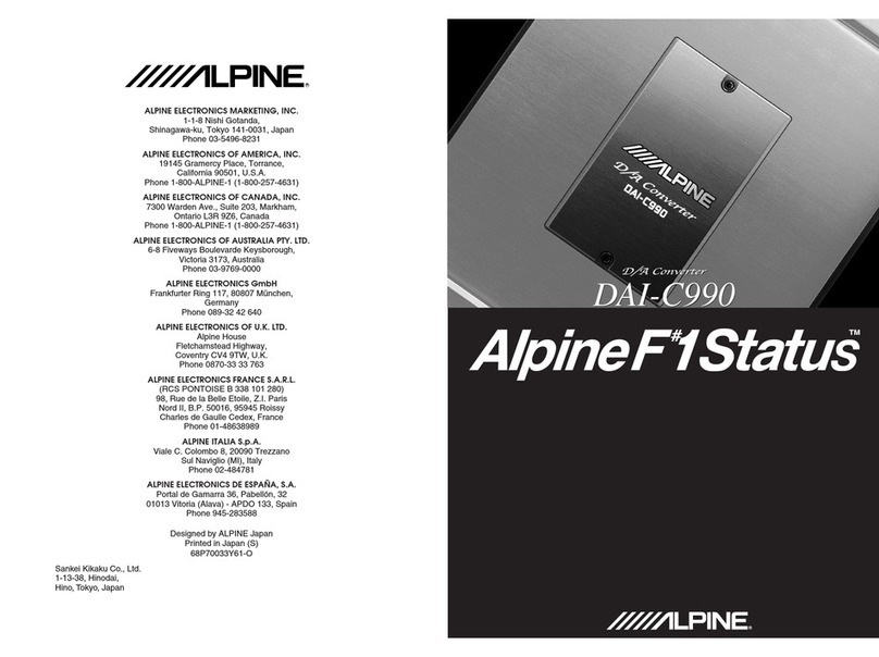 Alpine F1 Status DAI-C990 owner's manual