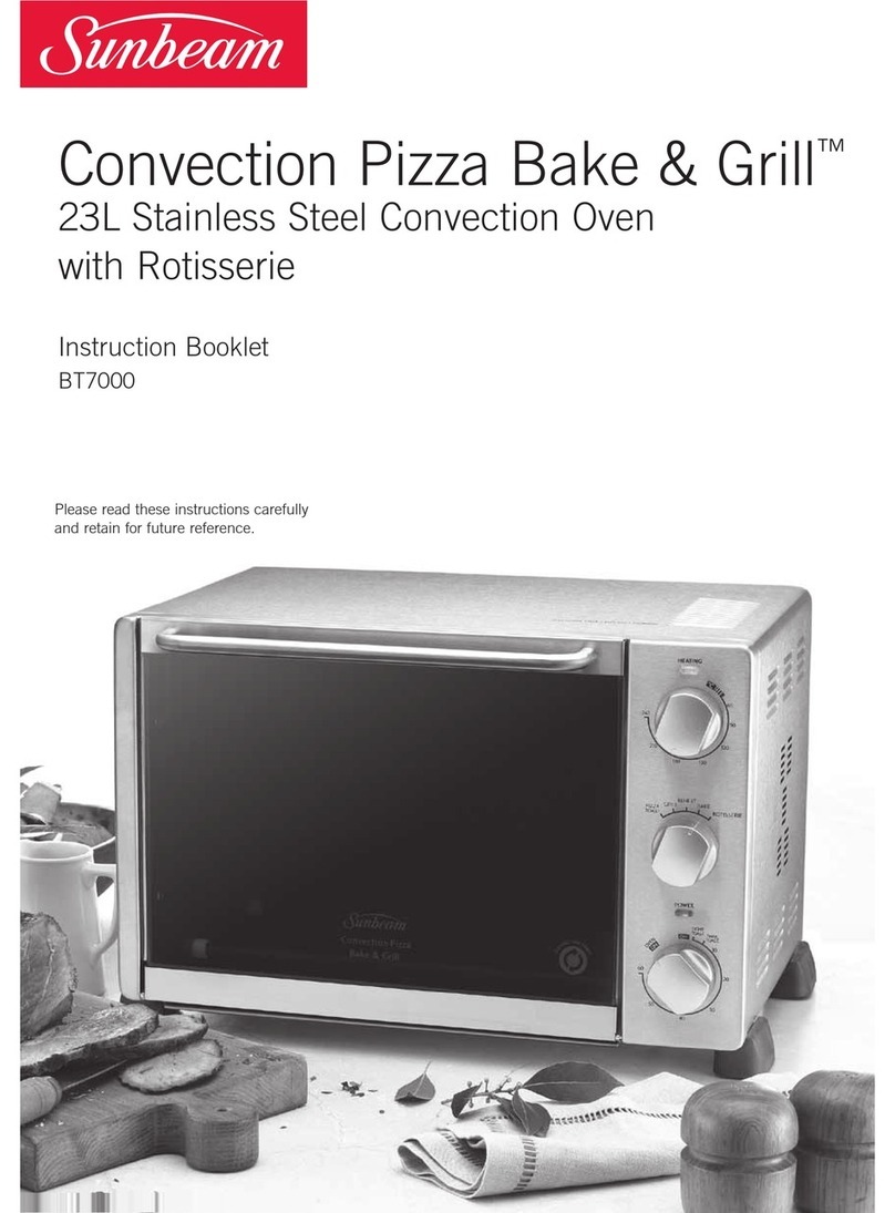 Sunbeam Convection Pizza Bake & Grill BT7000 Instruction booklet