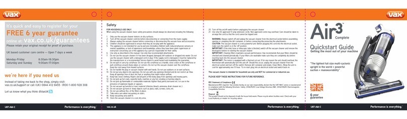 Vax Air3 Agile User manual