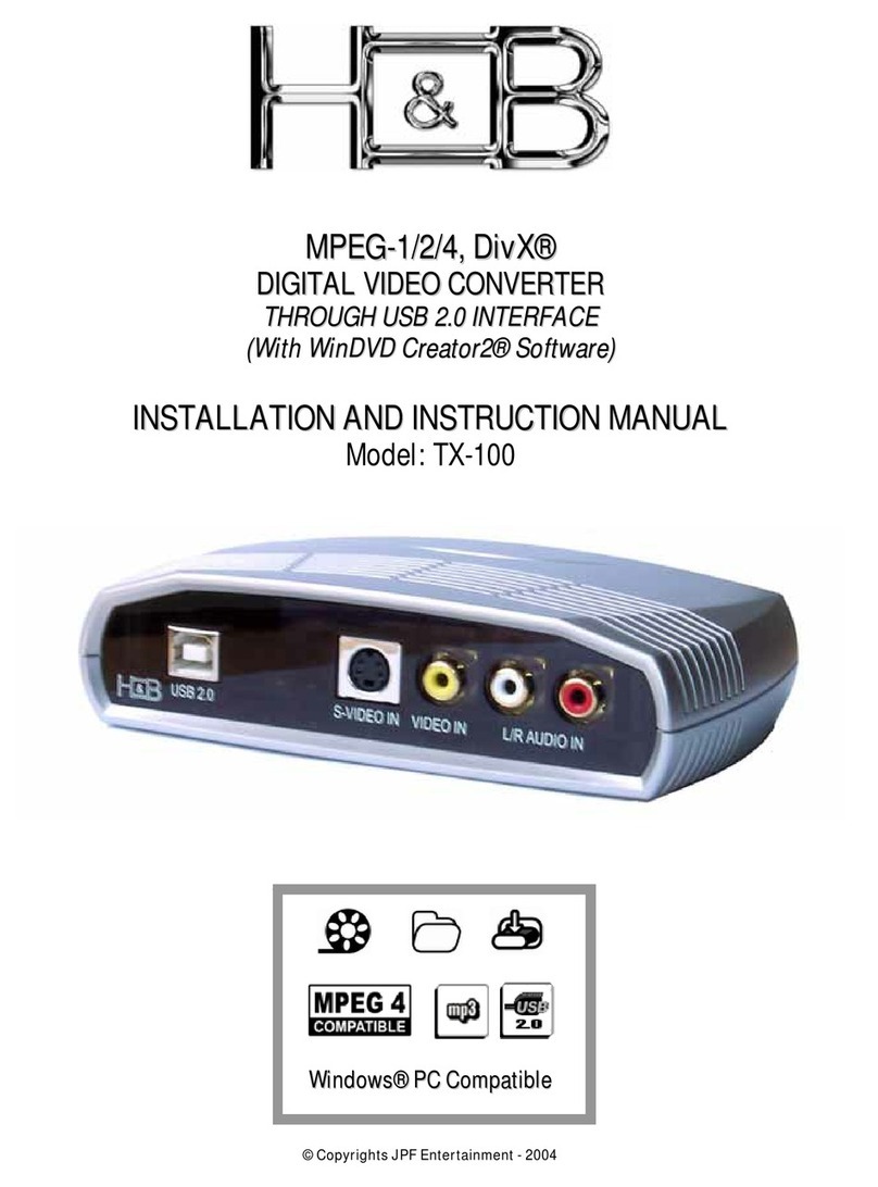 H&B TX-100 Installation and instruction manual