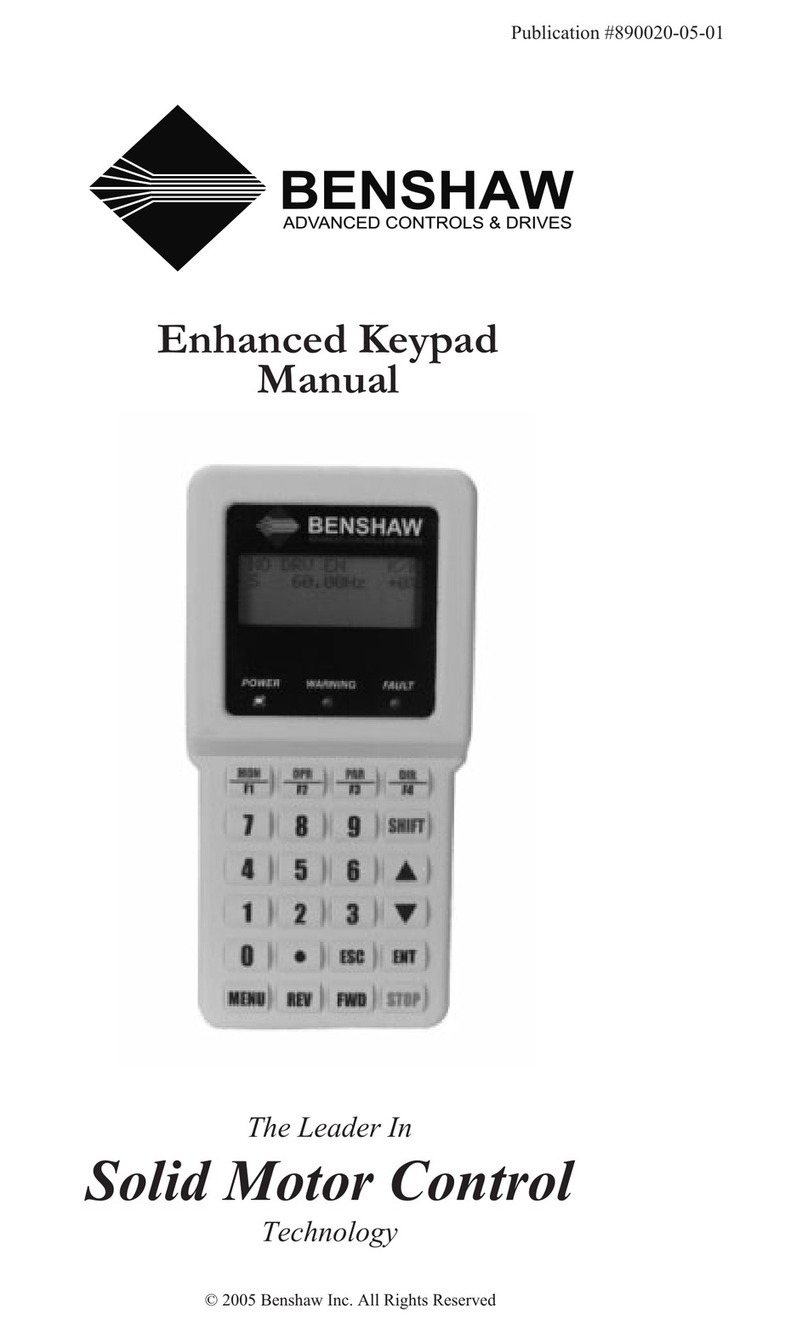 BENSHAW ENHANCED KEYPAD manual&nbsp;