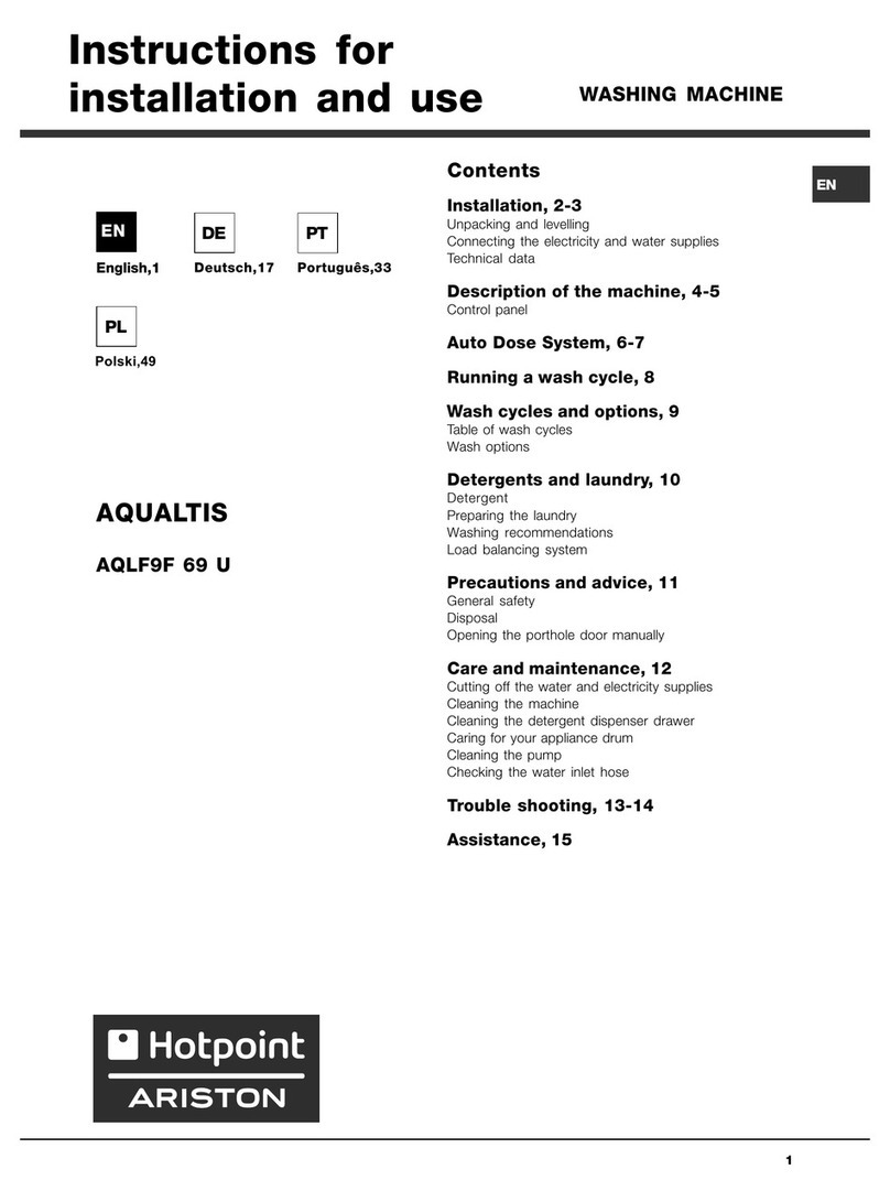 Hotpoint Ariston Hotpoint Instructions for installation and use
