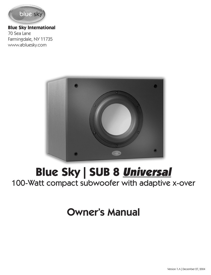 Bluesky SUB 8 UNIVERSAL owner's manual