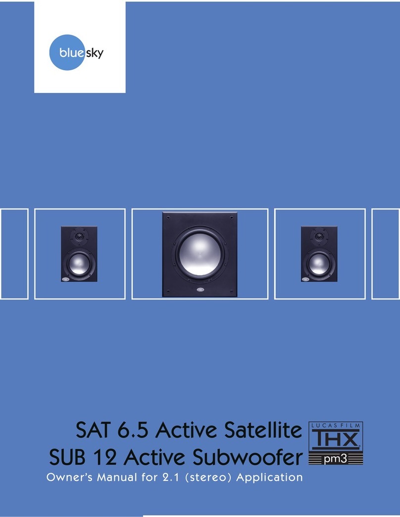 Bluesky SUB 12 ACTIVE SUBWOOFER owner's manual
