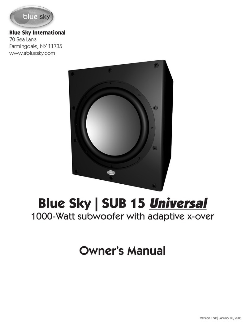 Bluesky SUB 15 UNIVERSAL owner's manual