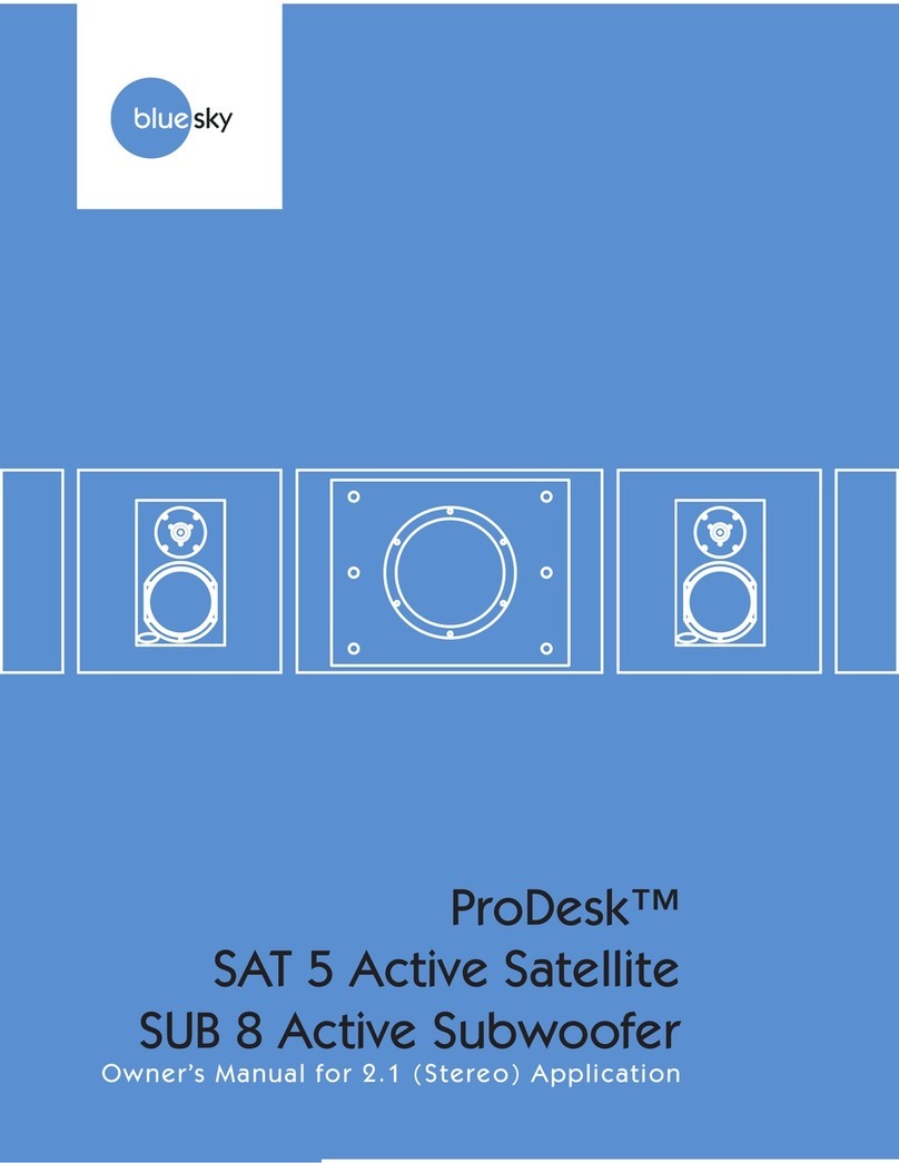 Bluesky PRODESK SUB 8 ACTIVE SUBWOOFER owner's manual