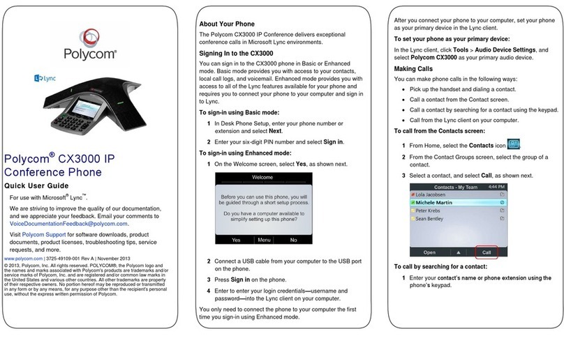 Polycom CX3000 Instruction manual