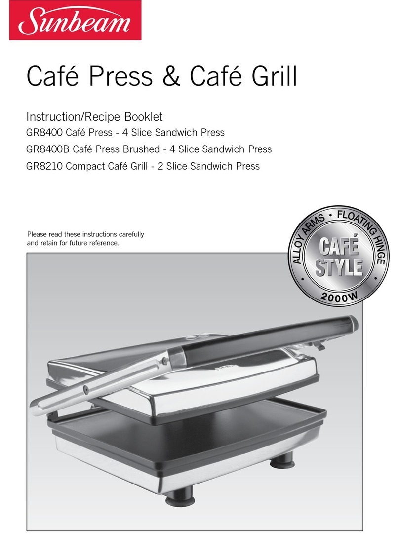 Sunbeam CAFE PRESS GR8400 Instruction/recipe booklet
