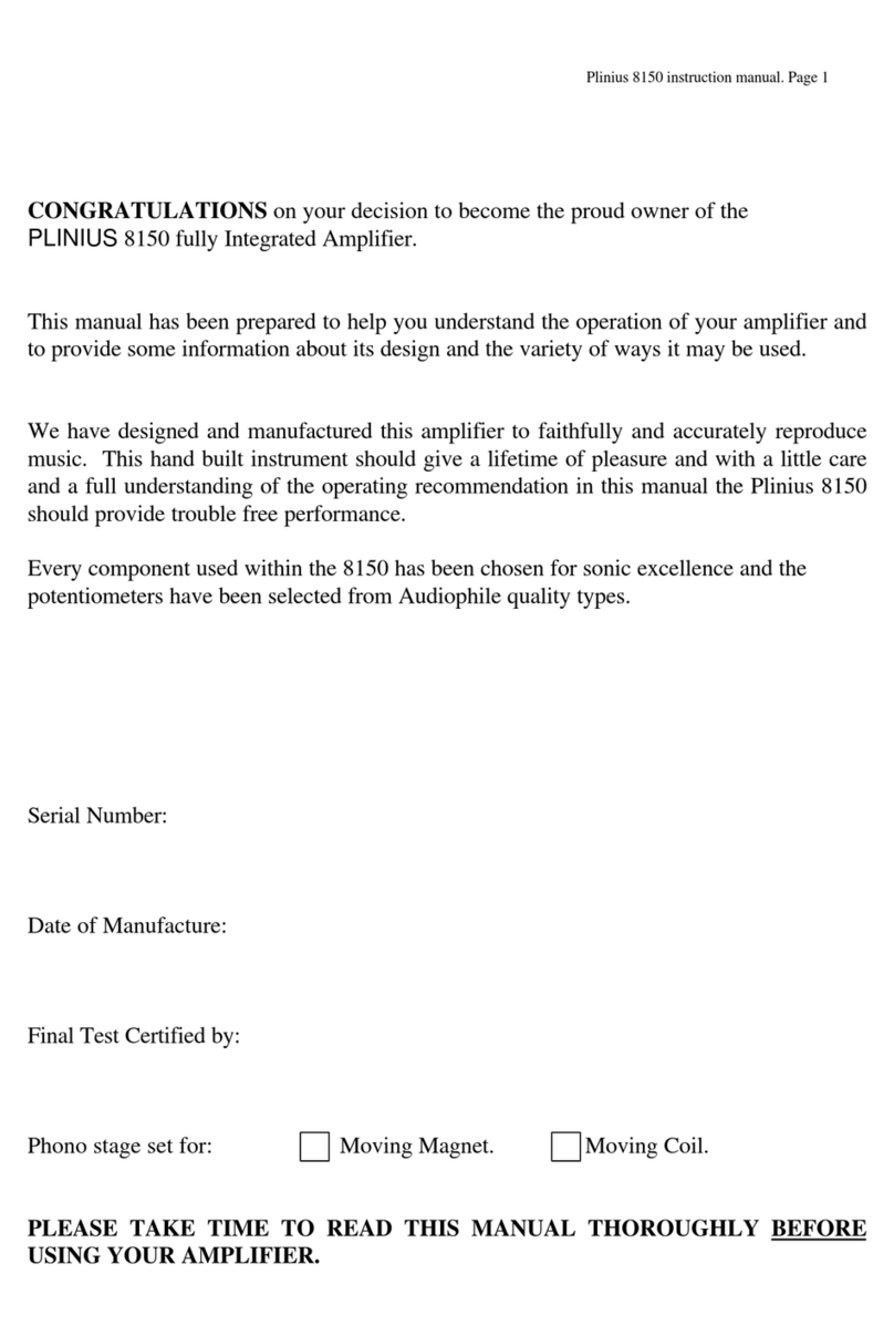 Plinius 8150 instruction manual