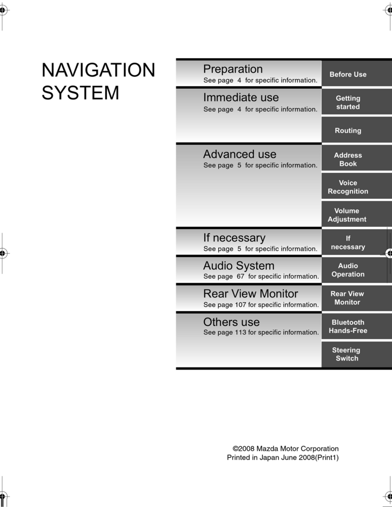 Mazda NAVIGATION SYSTEM User manual