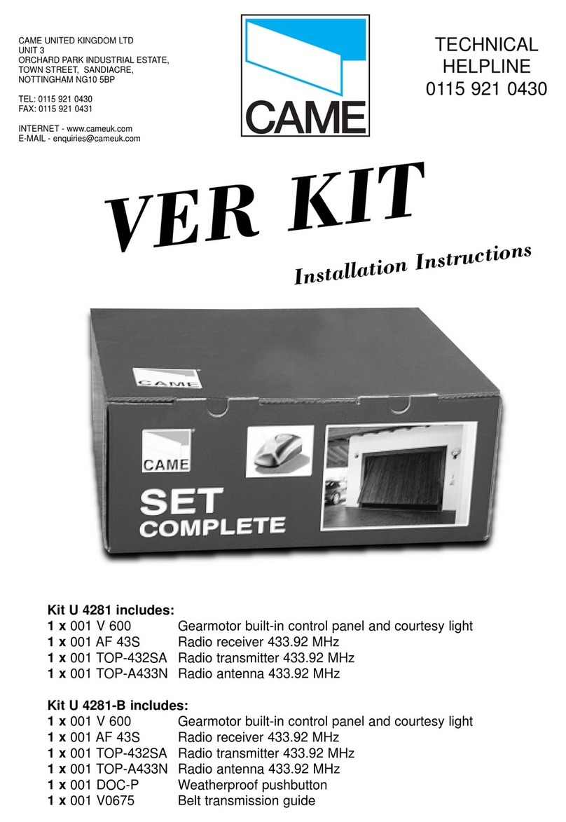 CAME VER KIT installation instructions