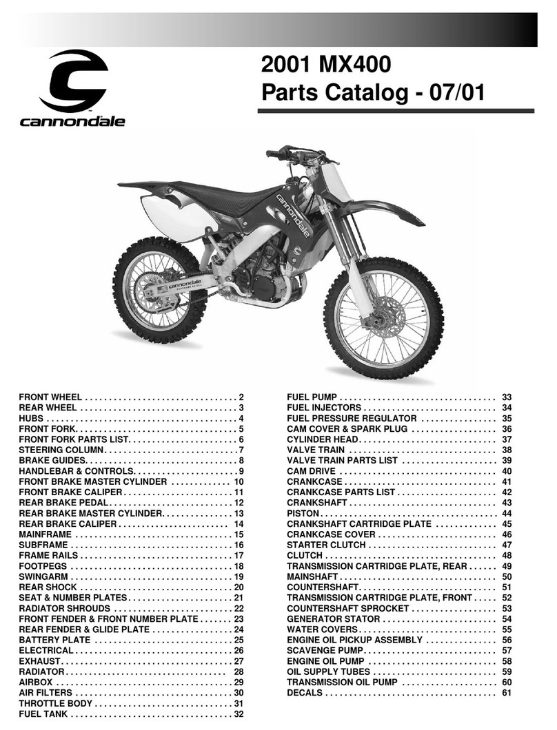 Cannondale MX400 parts catalog